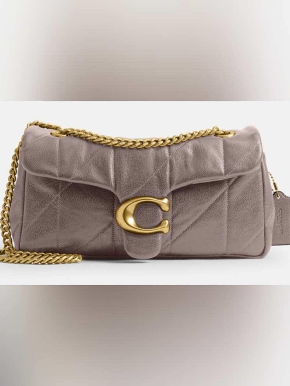 Coach Chain Quilted Tabby 26 In ASH Color